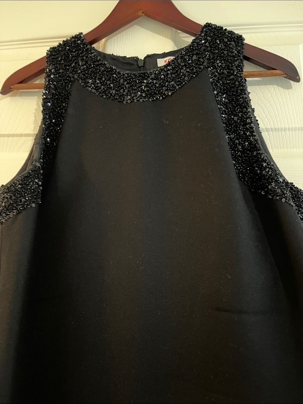 KORS Michael Kors Black Beaded Sleeveless Evening Dress